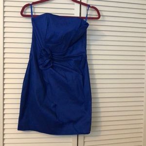 Cache Dress bodycon strapless blue